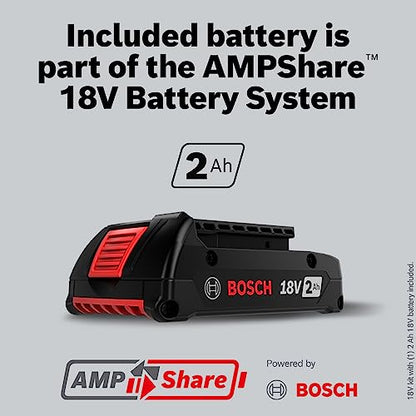 BOSCH GSB18V-490B12 18V EC Brushless 1/2 In. Hammer Drill/Driver Kit with (1) 2 Ah Standard Power Battery