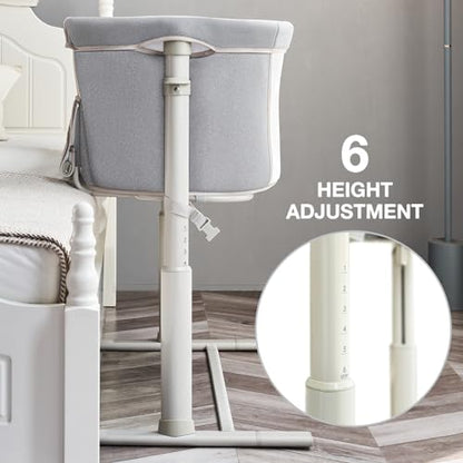 RONBEI Baby Bassinet Bedside Sleeper, Easy to Assemble Bassinets for Baby/Infants, Height Adjustable Bedside Bassinet for Newborn Baby