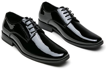Jousen Mens Dress Shoes Formal Business Oxford Shoes for Men Tuxedo Dress Shoes for Men (AMY9051A Black 10)