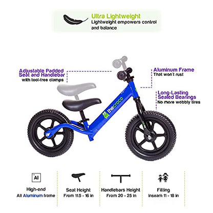 The Original Croco Ultra Lightweight and Sturdy Balance Bike. 3 Models for 2, 3, 4 and 5 Year Old Kids. Unbeatable Features. Toddler Training Bike, No Pedal. The lightest and Most Equipped