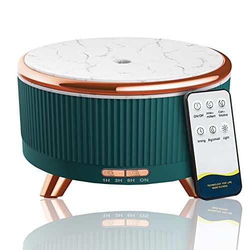 Diffusers for Essential Oils Large Room, 500ml Aromatherapy Diffuser Cool Mist Humidifier with Remote Control,7 Colors Lights & 3 Mist Mode Waterless Auto Off for Women Spa Decor Office Home Green