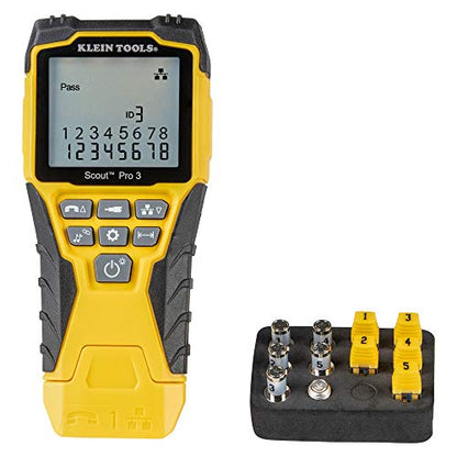 Klein Tools The Scout Pro 3 Tester Starter Kit is a versatile cable tester that locates and tests voice, data and video cables.