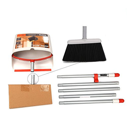 Broom and Dustpan for Home/Broom with Dustpan Combo Set/Dust Pan with Long Handle for Kitchen Room Office Lobby Floor Use Upright Standing Dustpan Indoor Broom Set