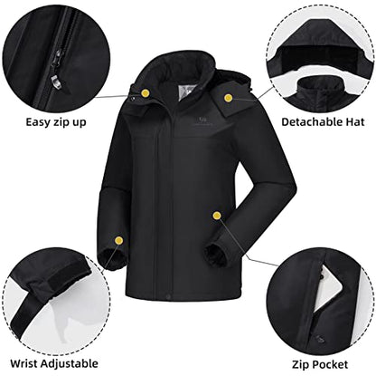 CAMEL CROWN Women's Ski Jacket Thicken Winter Snow Coat Warm Fleece Mountain Waterproof Female Jacket Hooded Windbreaker