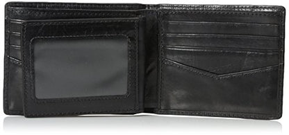 Fossil Men's Ryan Leather RFID-Blocking Bifold Passcase with Removable Card Case Wallet, Black, (Model: ML3829001)