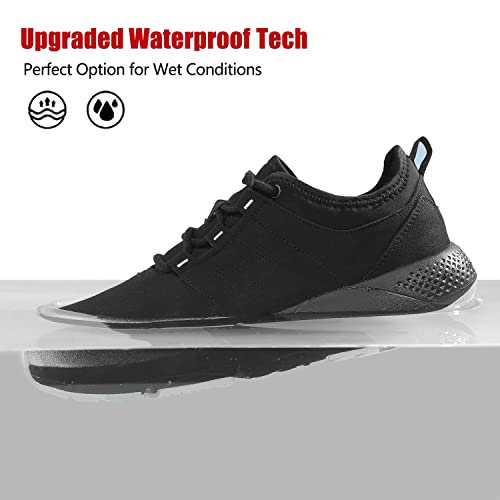Waterproof Work Sneakers For Men Or Women Non Slip Work Shoes Lightweight Non Slip Anti Oil Black
