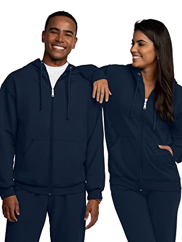 Fruit of the Loom Men's Eversoft Fleece Sweatshirts & Hoodies, Full Zip-Navy, Medium