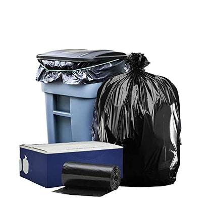 Plasticplace Trash Bags │ 1.5 Mil │ Black Heavy Duty Garbage Can Liners │ 50” x 48”, (100 Count)