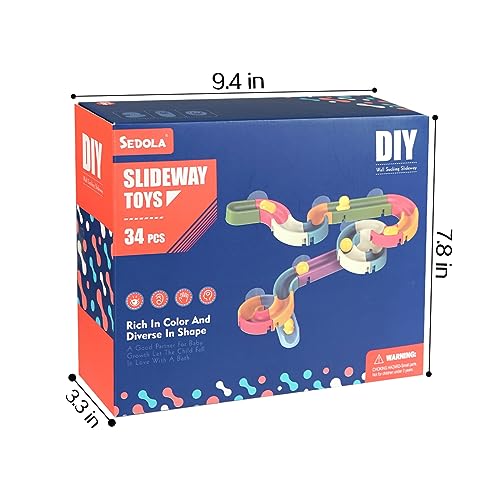 Bath Toys Water Ball Track for Kids for Wall Bathtub Toy Slide for Toddlers 3 4 5 6 Years 37 Pcs DIY Take Apart Set Shower Gift for Children