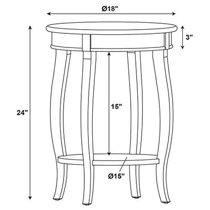 Powell Furniture Powell Hazelnut Round Shelf Table,, 18"L x 18"W x 24"H
