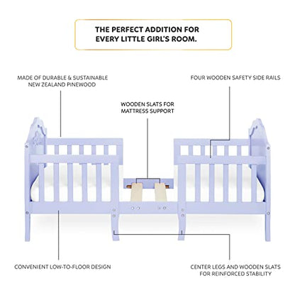 SweetPea Baby Rose 3-in-1 Convertible Toddler Bed in Lavender, Greenguard Gold Certified, JPMA Certified, Safety Rails, Made of Sustainable New Zealand Pinewood