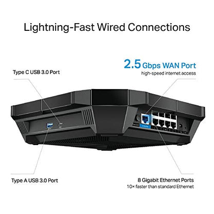 TP-Link AX6000 WiFi 6 Router(Archer AX6000) -802.11ax Wireless 8-Stream Gaming Router, 2.5G WAN, 8 Gigabit LAN Ports, MU-MIMO, 1.8GHz Quad-Core CPU