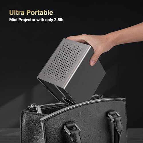 HAPPRUN Projector, [Electric Focus] Mini Projector, 1080P Support Portable Bluetooth Projector With Speaker, 200" Support Outdoor Movie Projector Compatible With Smartphone/HDMI/USB/AV/Fire Stick/PS5