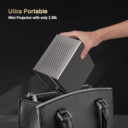HAPPRUN Projector, [Electric Focus] Mini Projector, 1080P Support Portable Bluetooth Projector With Speaker, 200" Support Outdoor Movie Projector Compatible With Smartphone/HDMI/USB/AV/Fire Stick/PS5