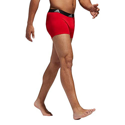 adidas Men's Stretch Cotton Trunk Underwear (3-Pack), Scarlet Red/Black/Onix Grey, XX-Large
