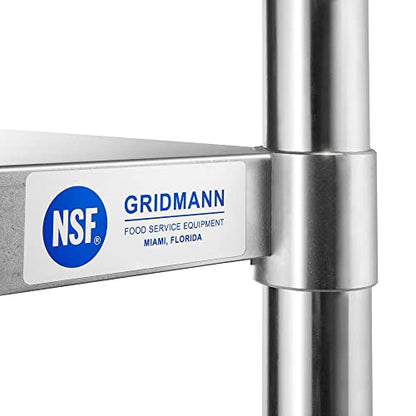 GRIDMANN Stainless Steel Work Table 60 x 24 Inches, NSF Commercial Kitchen Prep Table with Under Shelf for Restaurant and Home