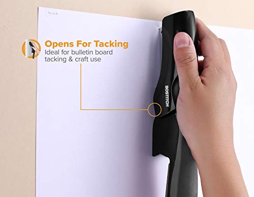Bostitch Office Heavy Duty Stapler, 40 Sheet Capacity, No Jam, Half Strip, Fits into the Palm of Your Hand, For Classroom, Office or Desk, Black, 3-Pack