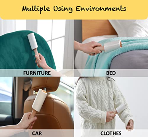 HapChron Lint Rollers Extra Sticky for Pet Hair [800 Sheets/4 Handles], Lint Remover Go Beyond Animal Fur, Dust and Other Dirt, Dog & Cat Hair Remover Rollers for Clothes, Furniture, Carpet, Car etc
