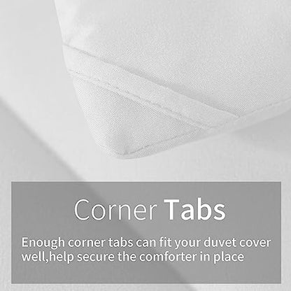 HYLEORY Full Size Comforter Set with 2 Pillow Shams - Down Alternative Bed Comforters Bedding Sets for All Season - Lightweight - Machine Washable - White
