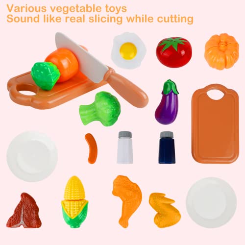 Holycco Kids Toy Kitchen Accessories, Toddler Kitchen Set for Kids with Play Pots, Play Kitchen Accessories Toy Gifts for Ages 3 4 5 6-8 Years, Kids Kitchen Playset, Play Kitchen Toys for Girls Boys