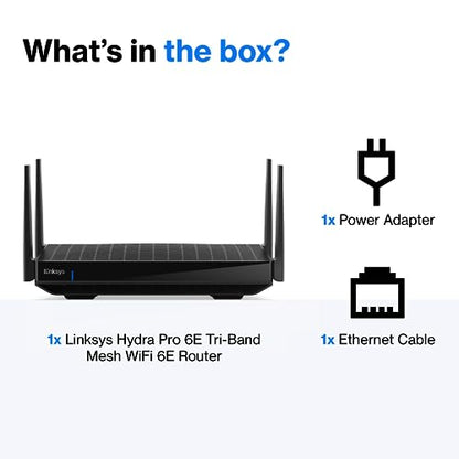 Linksys WiFi Mesh 6E Tri-Band Router | Fast and Reliable speeds | Connect 50+ Devices | Coverage of 2,500 Sq Ft | 2021 Release