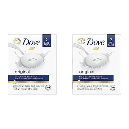 Dove Beauty Bar Gentle Skin Cleanser Moisturizing for Gentle Soft Skin Care Original Made With 1/4 Moisturizing Cream 3.75 oz 2 Bars, Pack of 24
