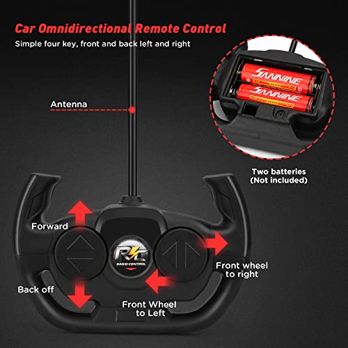 GaHoo Remote Control Car for Kids - 1/16 Scale Electric Remote Toy Racing, with Led Lights Rechargeable High-Speed Hobby Toy Vehicle, RC Car Gifts for 4 5 6 7 8 9 Years Boys Girls (Red)