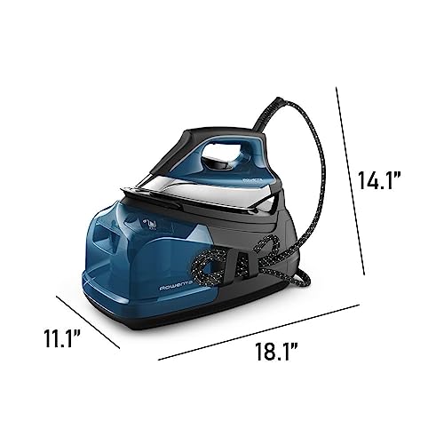 Rowenta Perfect Steam Pro Stainless Steel Soleplate Professional Steam Station for Clothes 37 Ounce Removable Tank Fast Heat Up, 1800 Watts Iron, Fabric Steamer, Garment Steamer DG8624