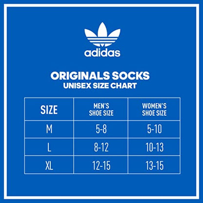 adidas Originals Trefoil Crew Socks (6-Pair), Black, Medium