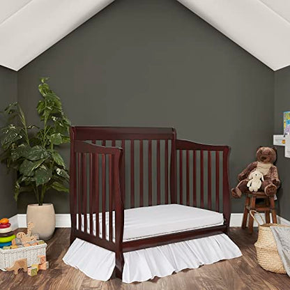 Dream On Me Aden 4-in-1 Convertible Mini Crib In Espresso, Greenguard Gold Certified, Non-Toxic Finish, New Zealand Pinewood, With 3 Mattress Height Settings