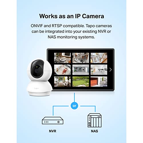 TP-Link Tapo 2K Pan/Tilt Security Camera for Baby Monitor, Dog Camera w/ Motion Detection and Tracking, 2-Way Audio, Night Vision, Cloud &SD Card Storage, Works w/ Alexa & Google Home (Tapo C210)