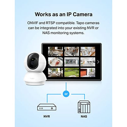 TP-Link Tapo 2K Pan/Tilt Security Camera for Baby Monitor, Dog Camera w/ Motion Detection and Tracking, 2-Way Audio, Night Vision, Cloud &SD Card Storage, Works w/ Alexa & Google Home (Tapo C210)