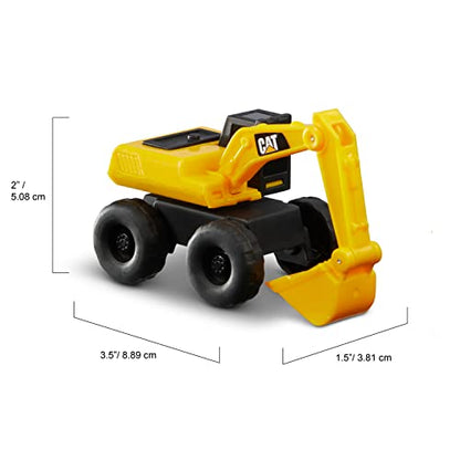 CatToysOfficial, CAT Little Machines Toys with 5pcs - Dump Truck, Wheel Loader, Bulldozer, Backhoe, and Excavator Vehicles, Cake Toppers, Playset for Kids Ages 3 and up,Yellow