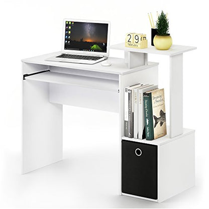 Furinno Econ Multipurpose Home Office Computer Writing Desk, White/Black