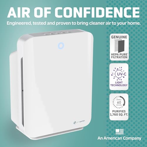 GermGuardian Air Purifier with HEPA 13 Filter, Removes 99.97% of Pollutants, Covers Large Room up to 1760 Sq. Foot Room in 1 Hr, UV-C Light Helps Reduce Germs, Zero Ozone Verified, 21", White, AC5900