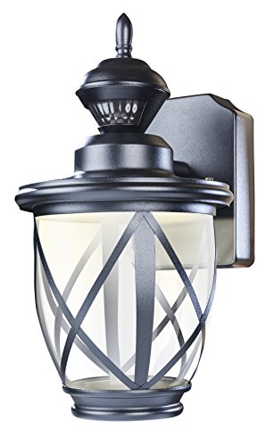 Globe Electric HZ-4630-BK 500 Lumen LED Decorative Security Motion Light with Dualbrite Technology, Black, 500 Lumns