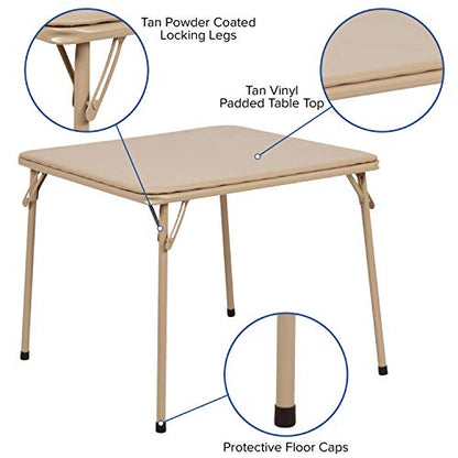 Flash Furniture Mindy Kids Tan 5 Piece Folding Table and Chair Set