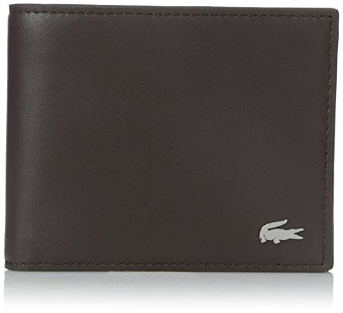 Lacoste Mens Fitzgerald Small Billfold Wallet Wallet, Dark Brown, One Size