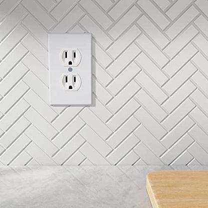 Amazon Basics 1-Gang Duplex Wall Plate - 20-Pack, White