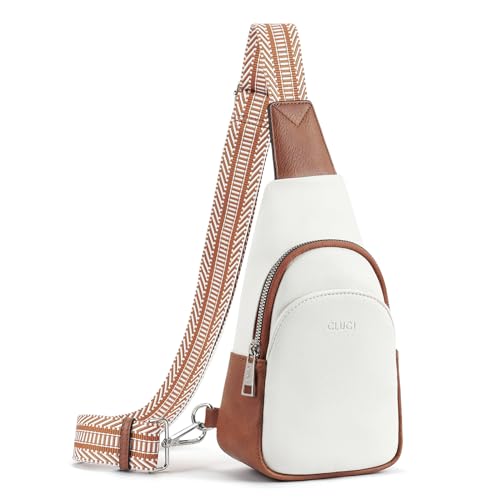 CLUCI Small Sling Bag for Women Crossbody, Faux Leather Fashion Waist Packs with Guitar Strap, Women's Fanny Packs