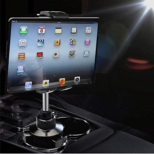 NeotrixQI Cup Holder Tablet Mount, 2-in-1 Tablet and Smartphone Adjustable Swing Cradle with Extended Cup Car Mount Holder Compatible with Apple iPad iPhone Samsung Galaxy Z Fold 3