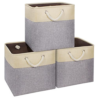 Syeeiex Storage Bins, [3-Pack] 13x13x13 Storage Cube Bins, Collapsible Storage Cubes, Storage Baskets, Versatile Fabric Storage Bins for Storing Cloths, Kid's Toys, Books on Bedroom or Living Room