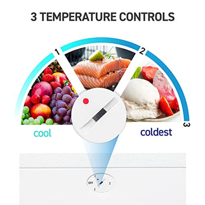 Commercial Cool Upright Freezer, Stand Up Freezer 6 Cu Ft with Reversible Door, White