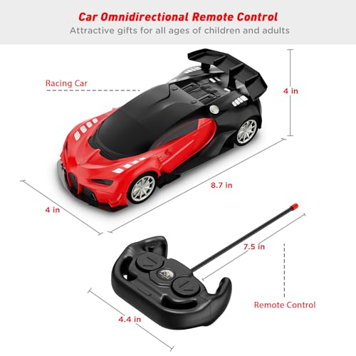 GaHoo Remote Control Car for Kids - 1/16 Scale Electric Remote Toy Racing, with Led Lights Rechargeable High-Speed Hobby Toy Vehicle, RC Car Gifts for 4 5 6 7 8 9 Years Boys Girls (Red)