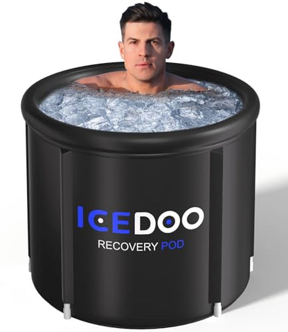 Susbie Portable 119 Gal Large Ice BathTub for Athletes,Multiple Layered Inflatable Cold Plunge Tub for Outdoor,Ice Plunge Tub for Indoor, Gyms and Cold Water Therapy Training