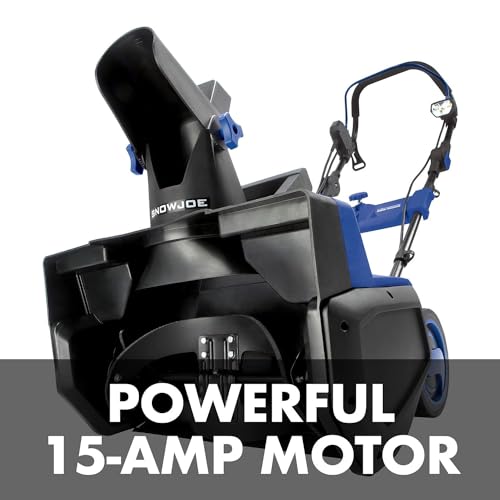 Snow Joe SJ625E Electric Walk-Behind Single Stage Snow Blower, 21-Inch Clearing Width, 15-Amp Motor, Directional Chute Control, LED Light, Blue