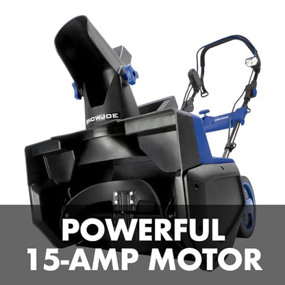 Snow Joe SJ625E Electric Walk-Behind Single Stage Snow Blower, 21-Inch Clearing Width, 15-Amp Motor, Directional Chute Control, LED Light, Blue