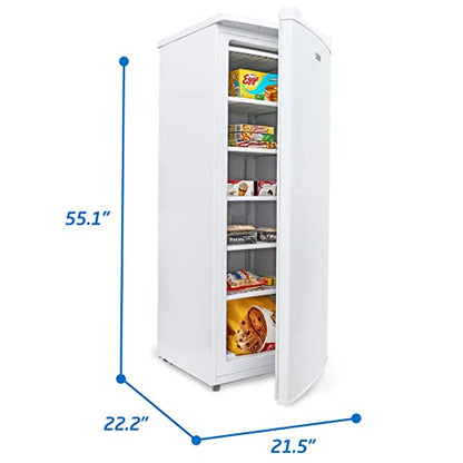 Commercial Cool Upright Freezer, Stand Up Freezer 6 Cu Ft with Reversible Door, White