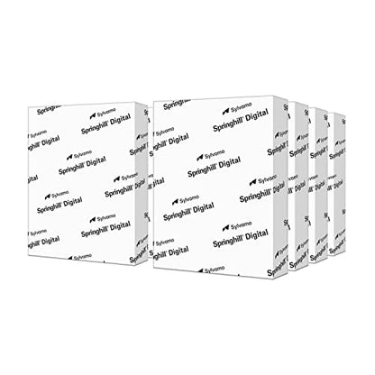 Springhill White 8.5” x 11” Cardstock Paper, 67lb Vellum Bristol, 147gsm, 2,000 Sheets (8 Reams) – Premium Lightweight Cardstock, Vellum Printer Paper with Textured Finish – 016000C