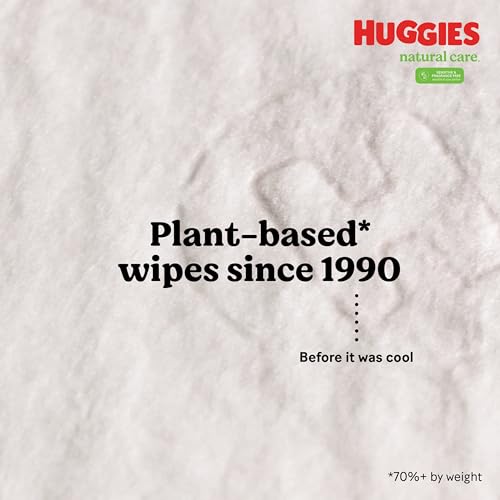 Huggies Natural Care Sensitive Baby Wipes, Unscented, Hypoallergenic, 99% Purified Water, 10 Flip-Top Packs (560 Wipes Total)